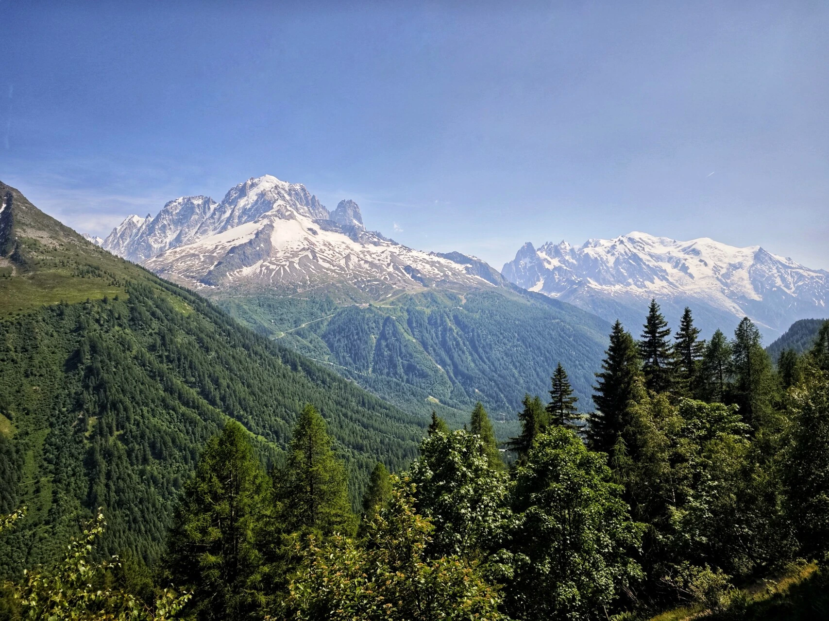 Panorama depuis le Grand Balcon Sud, Aiguille Verte et Mont-Blanc